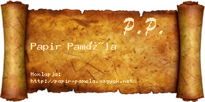 Papir Paméla névjegykártya